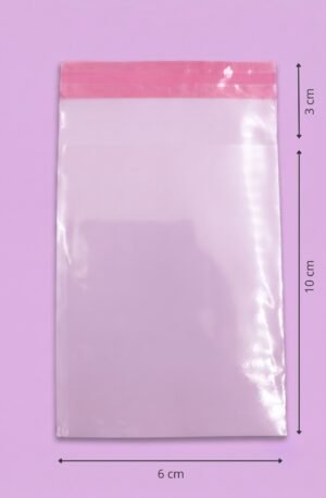 Bolsa de celofán transparente con adhesivo 6x10+3 cm para empaque de mayoreo