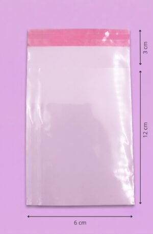 Bolsa de celofán transparente con adhesivo 6x12+3 cm para empaque de mayoreo
