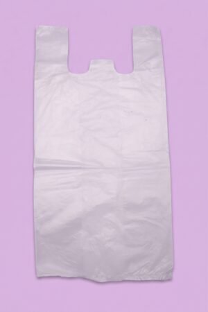 Bolsa polisedosa transparente con asa 25.5x17.5x29 cm para empaque de regalos, venta al mayoreo