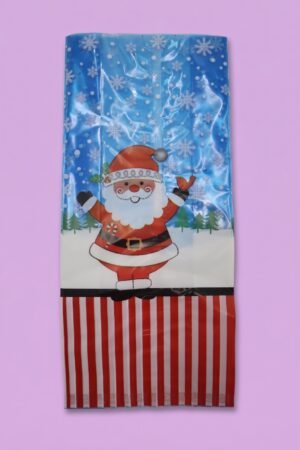 Bolsa de celofán con fuelle 13x30 cm decorada con Santa Claus para navidad, venta al mayoreo