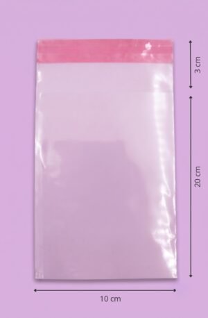 Bolsa de celofán transparente con adhesivo 10x20+3 cm para empaque de mayoreo