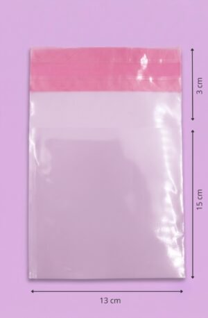 Bolsa de celofán transparente con adhesivo 13x15+3 cm para empaque de mayoreo