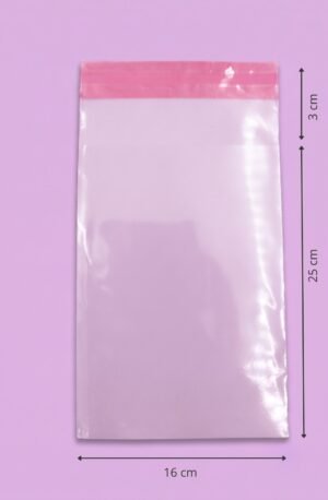 Bolsa de celofán transparente con adhesivo 16x25+3 cm para empaque de mayoreo