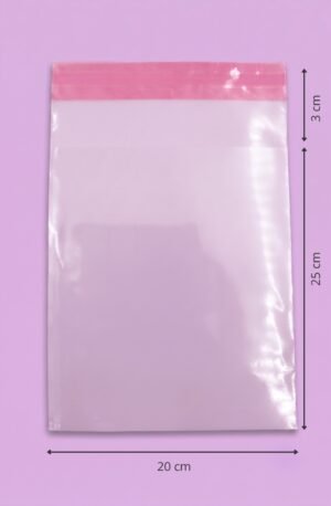 Bolsa de celofán transparente con adhesivo 20x25+3 cm para empaque de mayoreo