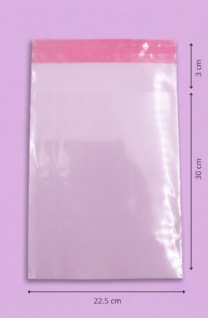 Bolsa de celofán transparente con adhesivo 22.5x30+3 cm para empaque de mayoreo