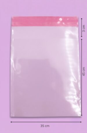 Bolsa de celofán transparente con adhesivo 35x45+3 cm para empaque de mayoreo