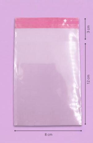 Bolsa de celofán transparente con adhesivo 8x12+3 cm para empaque de mayoreo