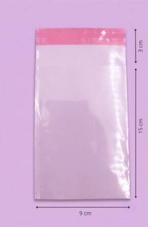 Bolsa de celofán transparente con adhesivo 9x15+3 cm para empaque de mayoreo