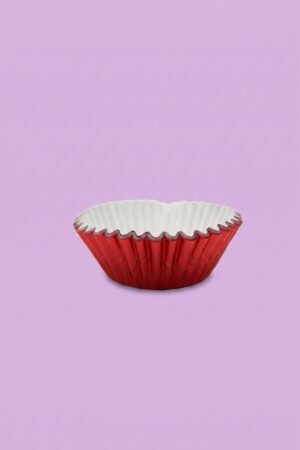 Capacillos de papel color rojo metálico para cupcakes y muffins, ideales para eventos, venta al mayoreo