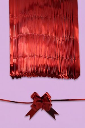 Moño automático liso rojo mini, caja con 50 piezas, venta al mayoreo
