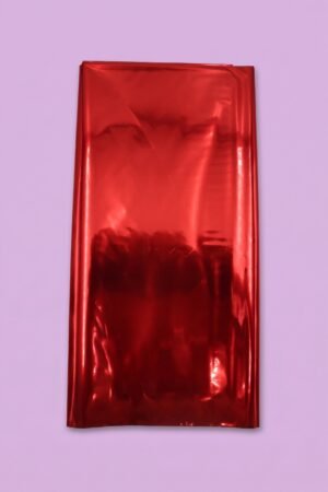 Mantel metálico rojo para fiesta, medidas 1.37 x 2.74 m, venta al mayoreo