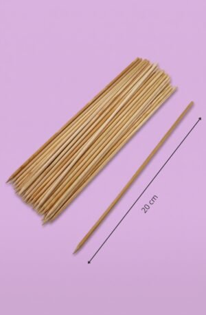 Palillo para brocheta de bambú 20 cm para cocina y repostería, venta al mayoreo